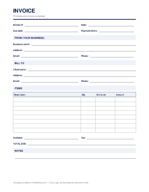 Invoice Template preview