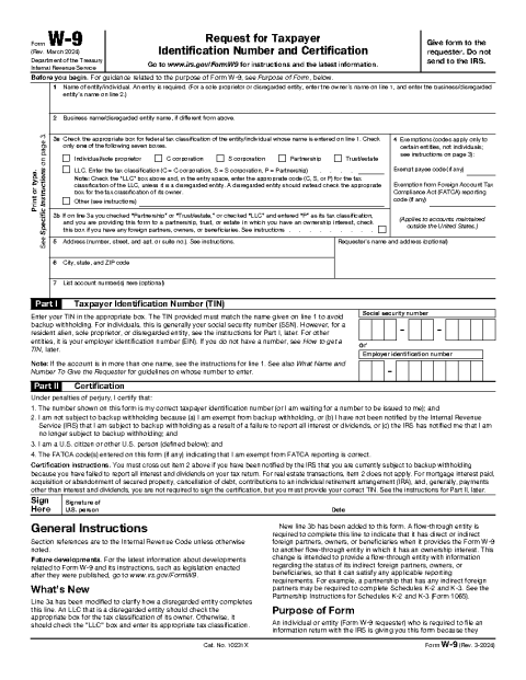 W-9 Form (2024) preview
